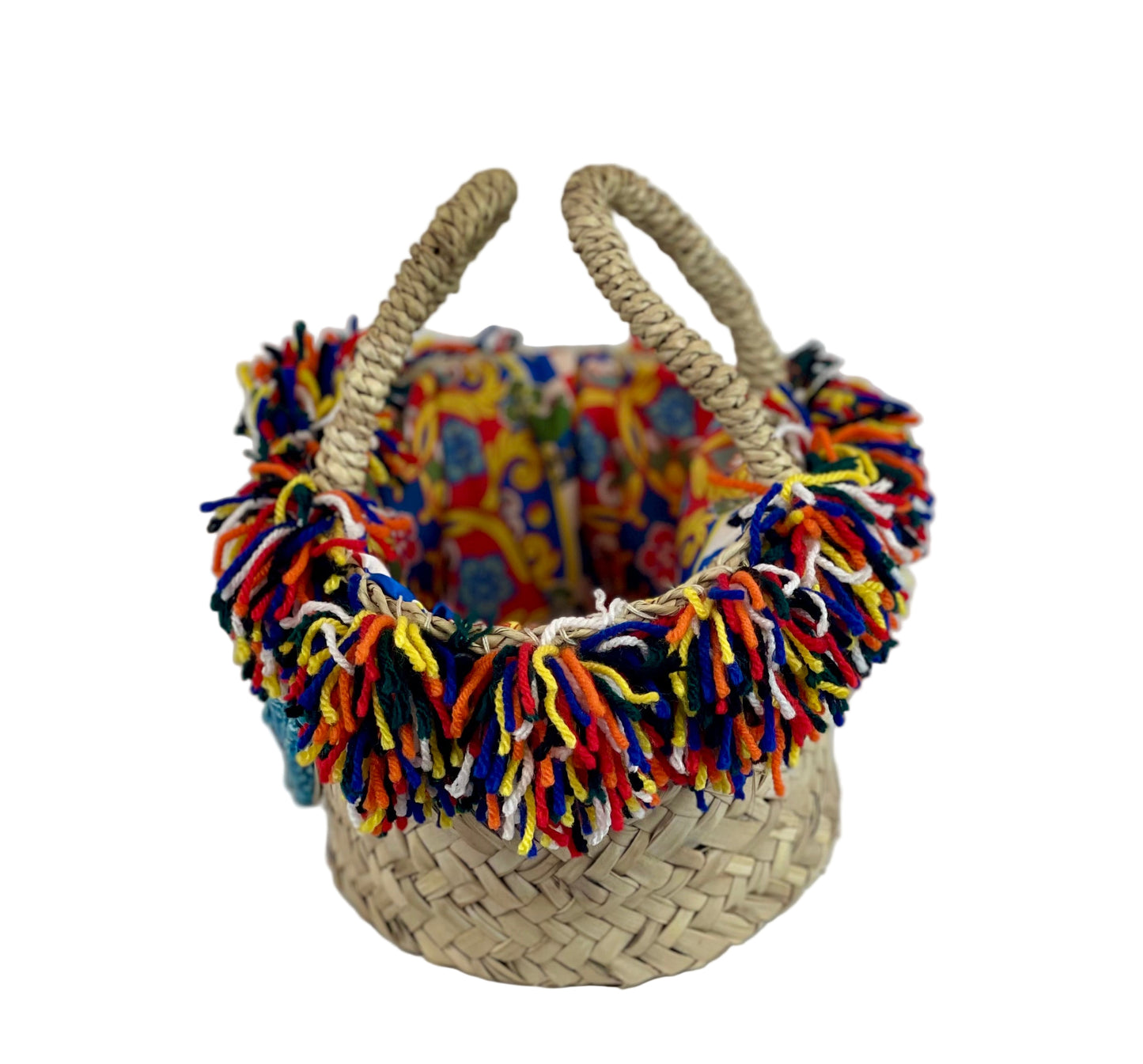Coffa con ceramica Fanciulla e passamaneria Sicily