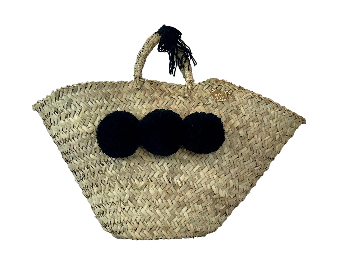Basket with black pom pom