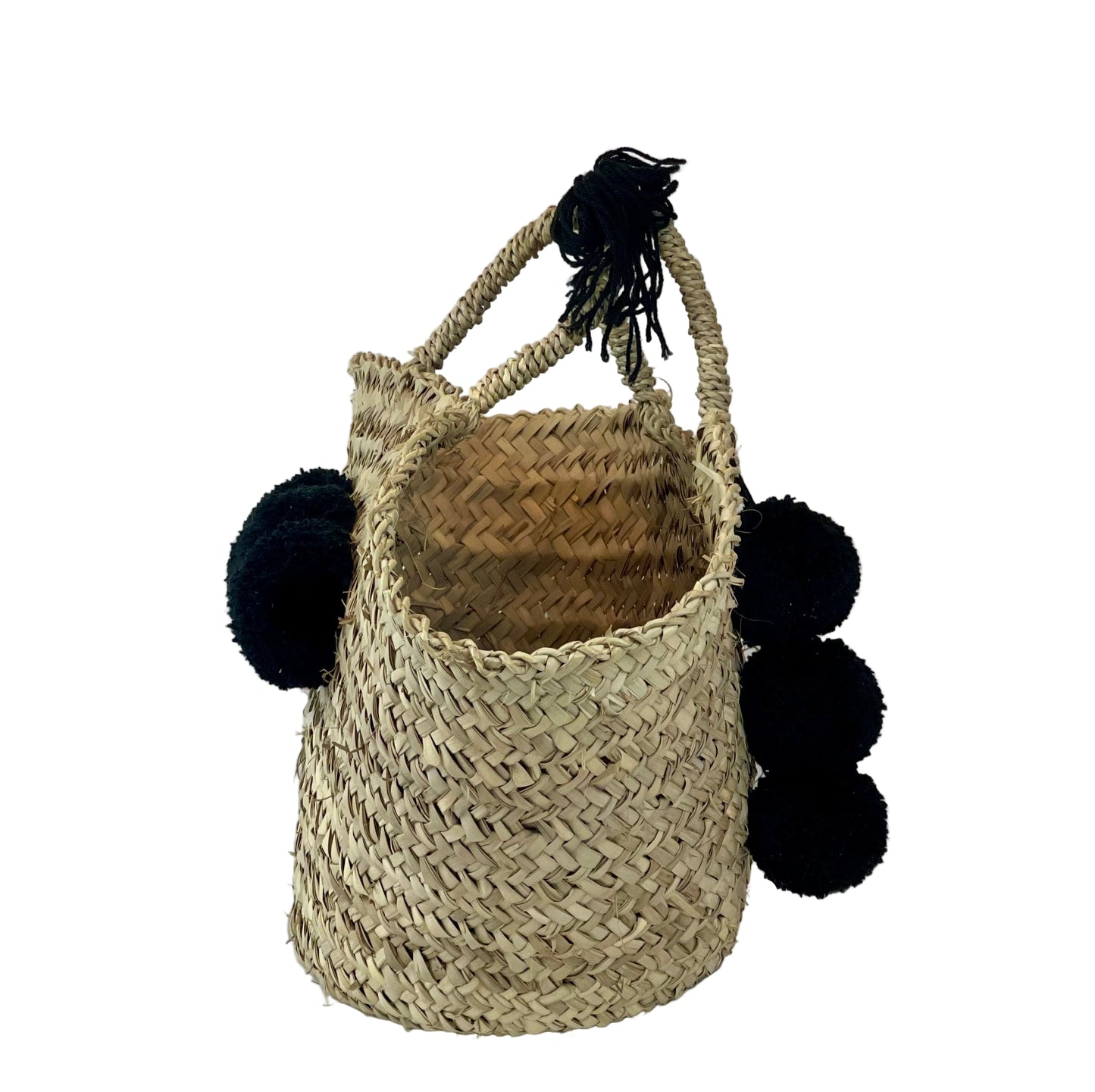 Basket with black pom pom