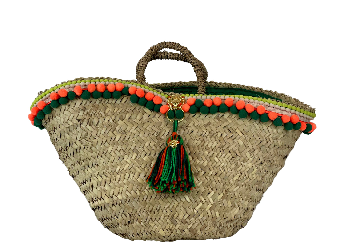 Sicilian basket with green raffia flower