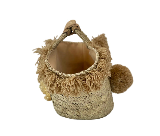 Coffa con ceramica Fanciulla e pon pon oro