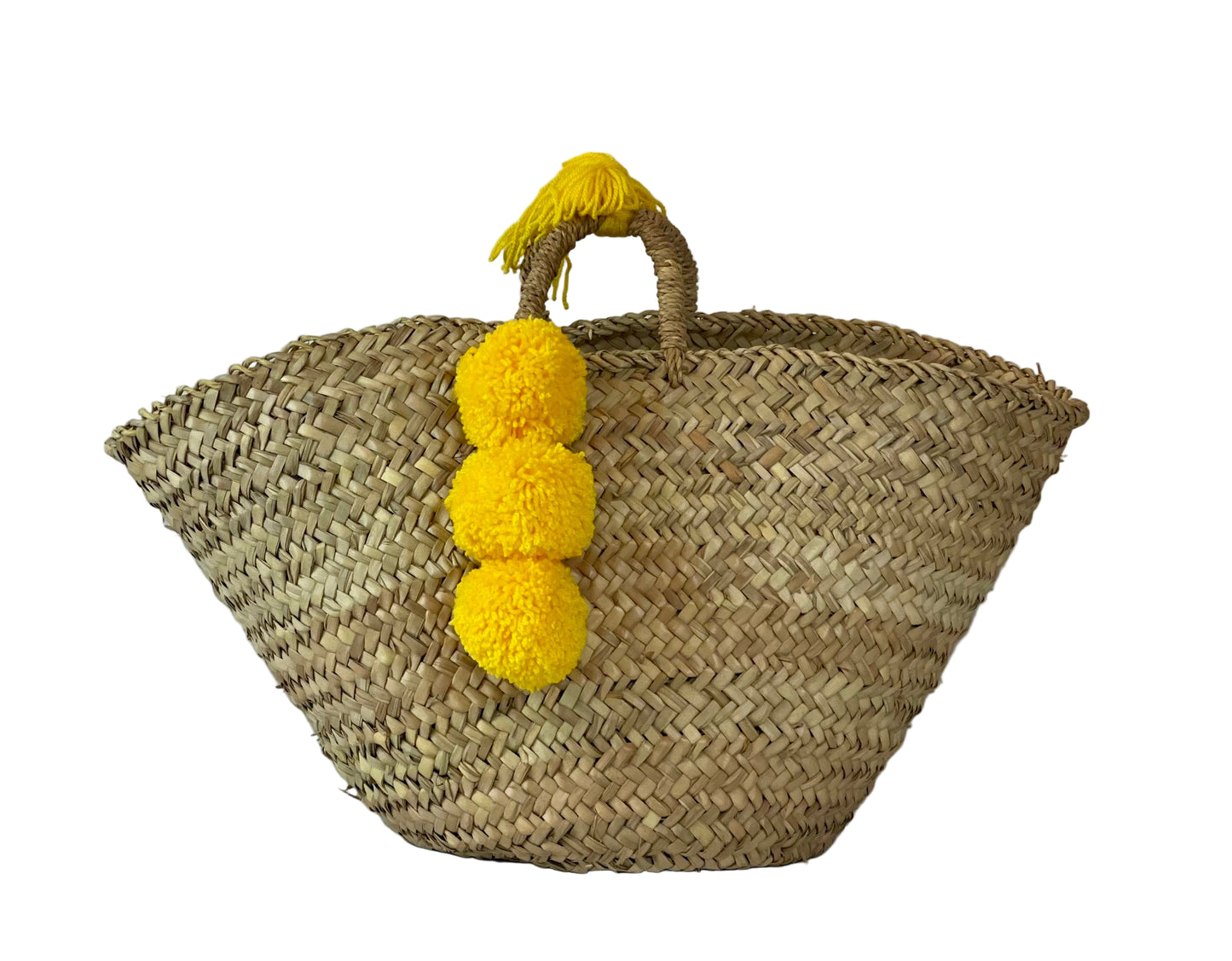 Basket with yellow pom pom
