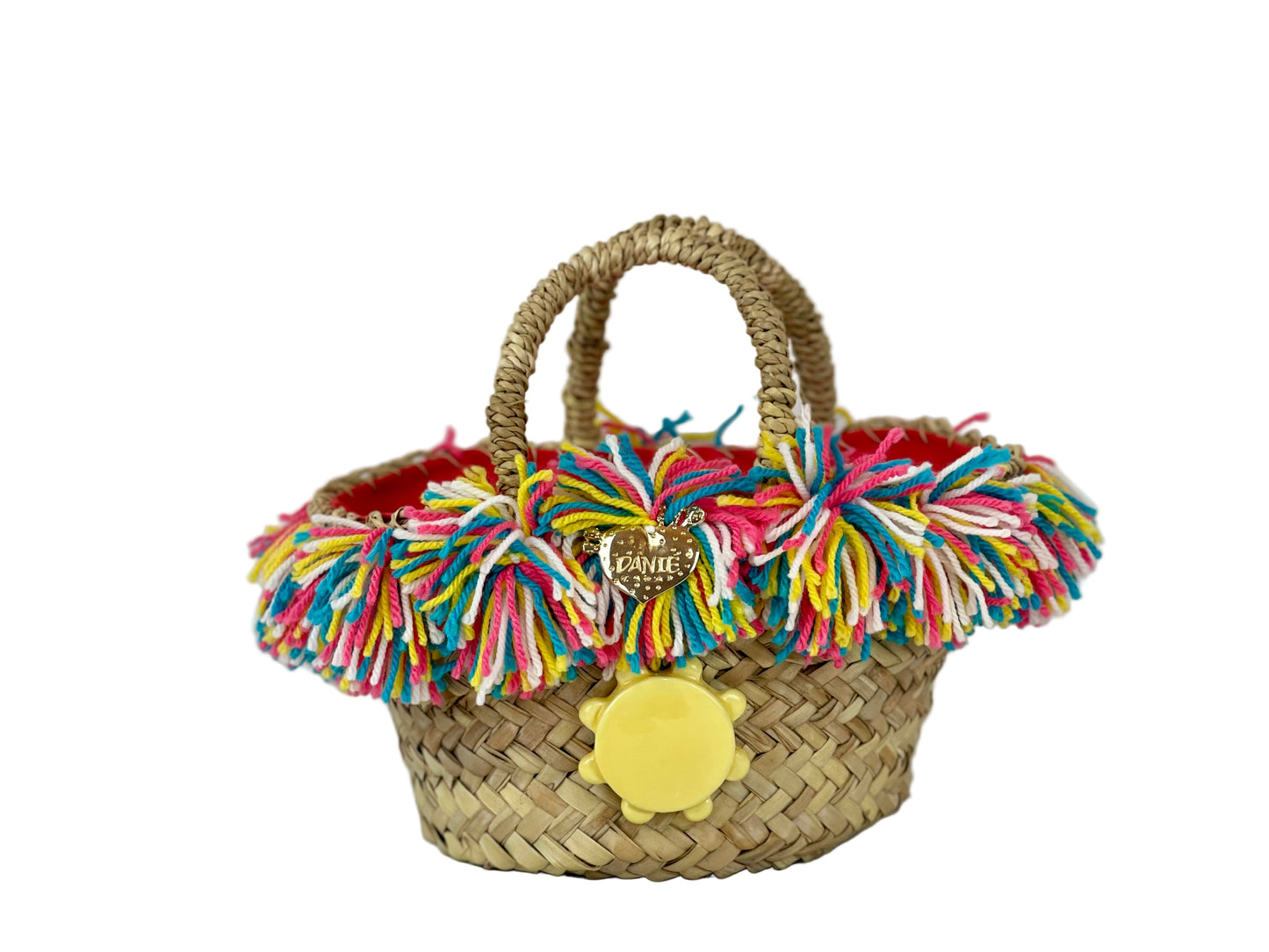 Coffa con ceramica Tamburello e pon pon multicolor