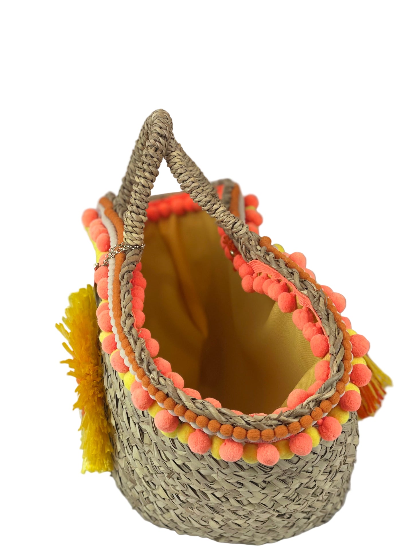 Sicilian basket with yellow raffia flower