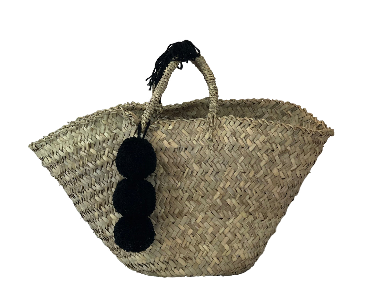Basket with black pom pom