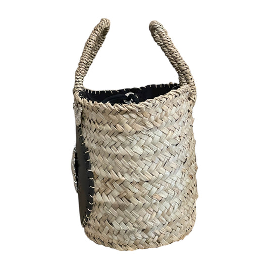 Coffa Lovely con applicazione in ecopelle nera e cuore argento