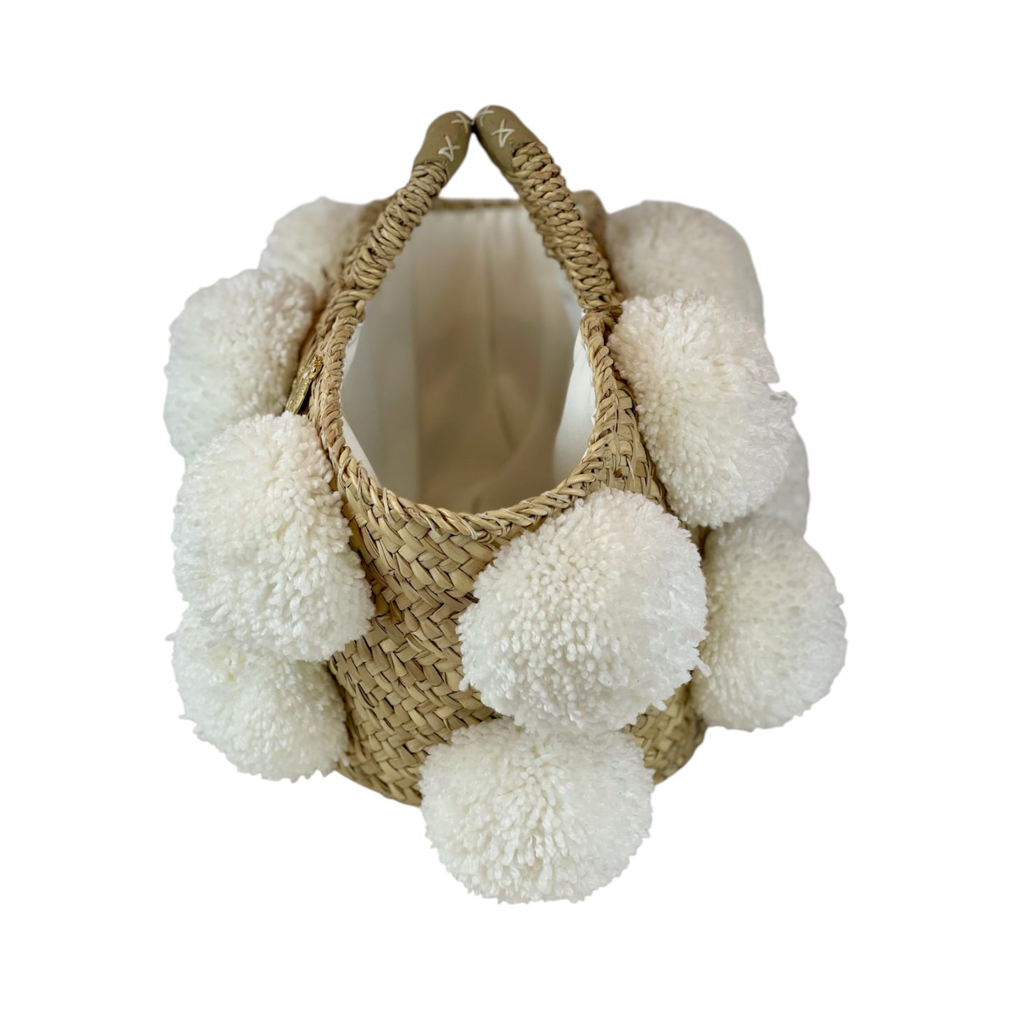 Coffa con pon pon handmade bianchi