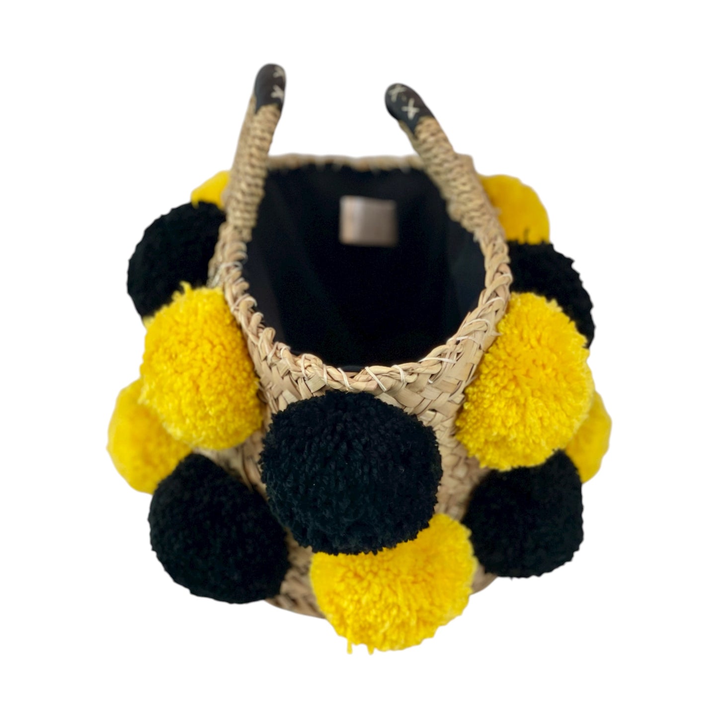 Coffa con pon pon handmade gialli e neri