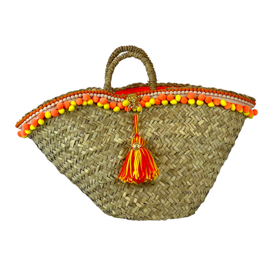 Sicilian basket with yellow raffia flower