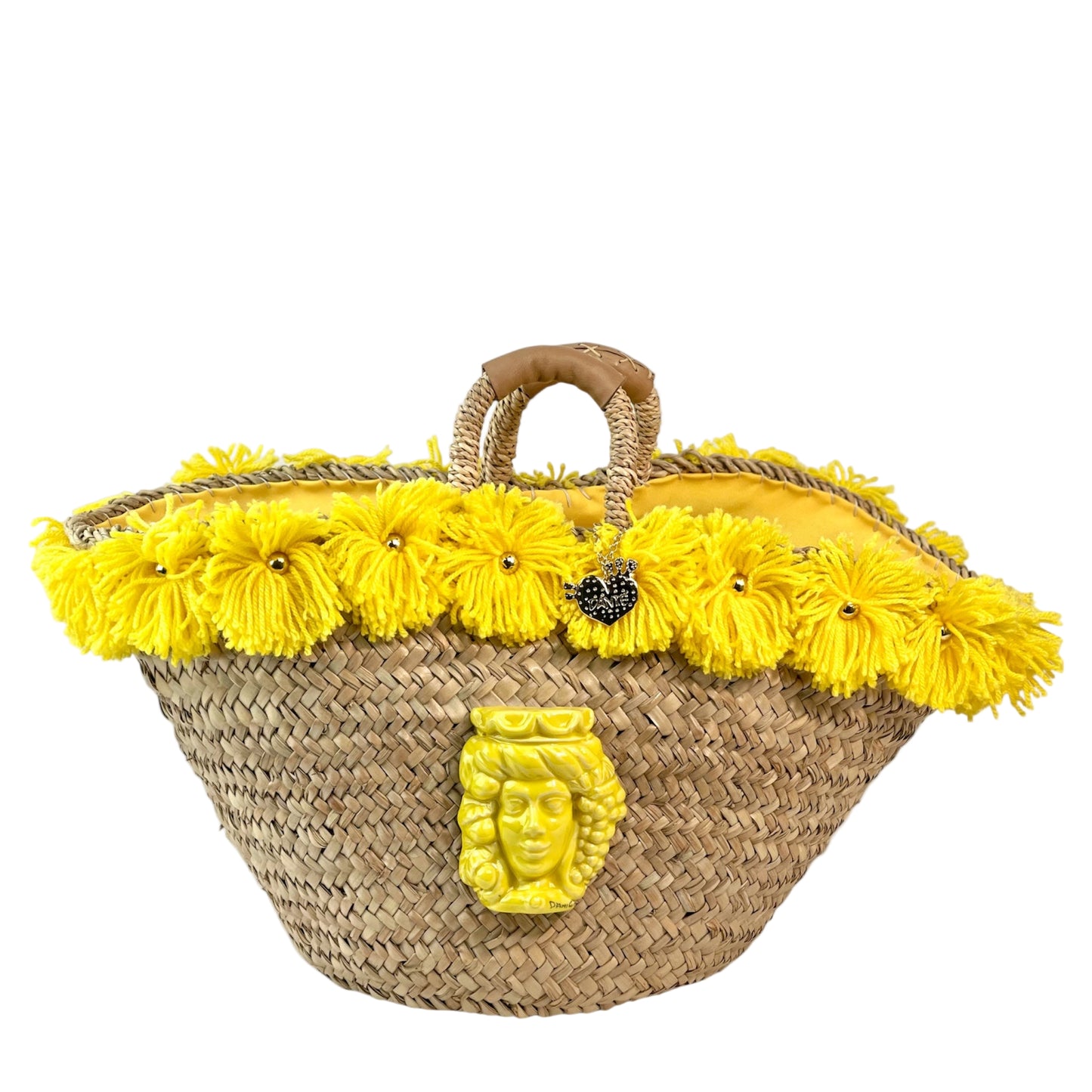 Coffa con ceramica Fanciulla e pon pon giallo
