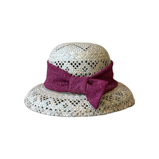 Fuchsia raffia hat