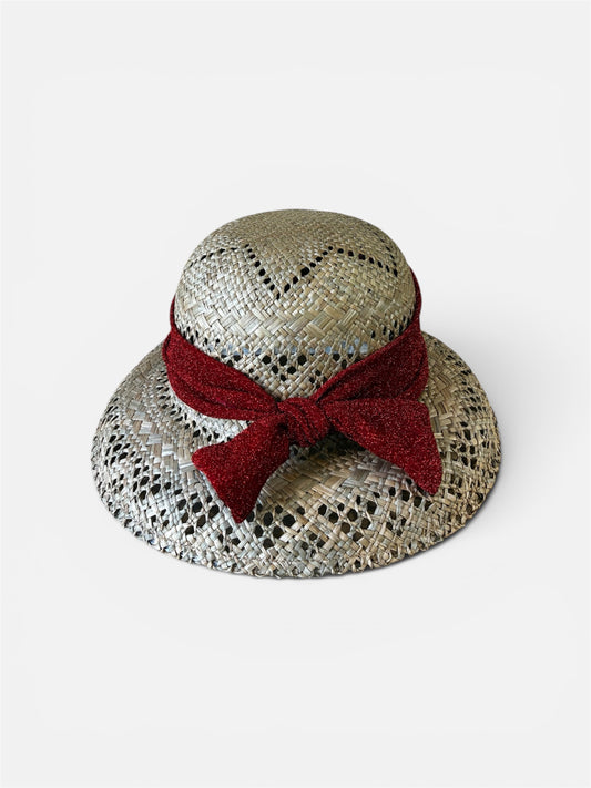 Fuchsia raffia hat