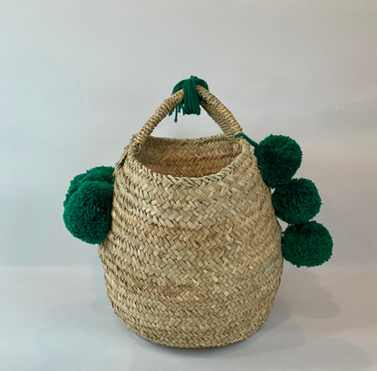 Coffa with two-tone green pom pom