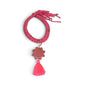 Collana Tamburello ceramica Rosa