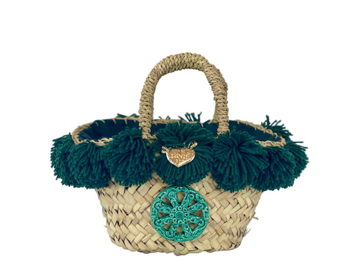 Coffa con ceramica Ruota e pon pon verde scuro