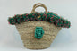 Basket with ceramic Maiden and red sequins
