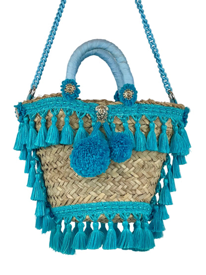 Coffa in pizzo azzurro con ceramica ruota