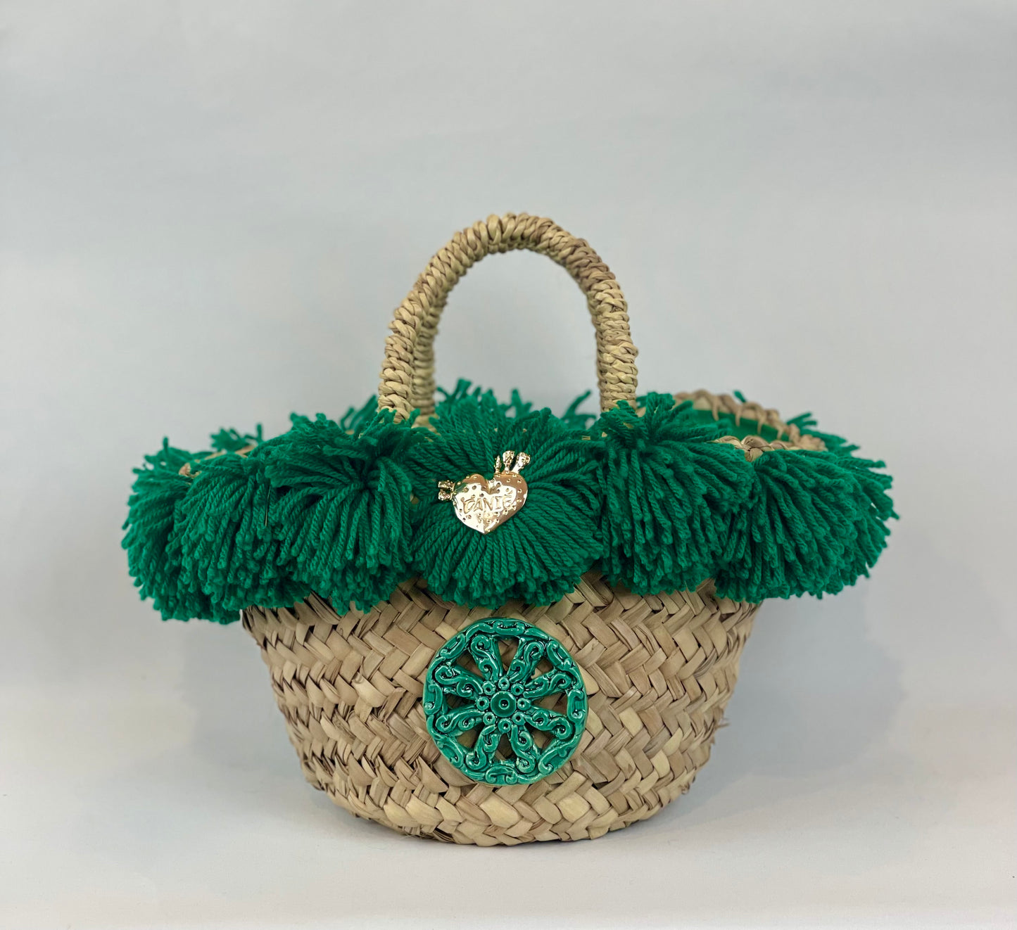 Coffa con ceramica Ruota e pon pon verde