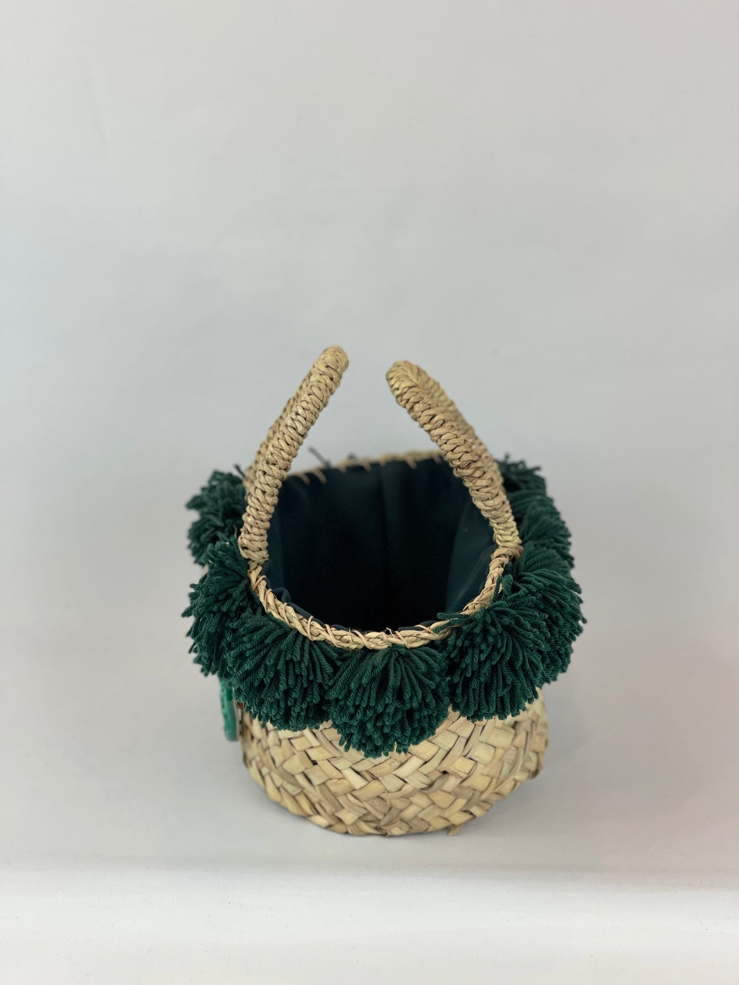 Coffa con ceramica Ruota e pon pon verde scuro
