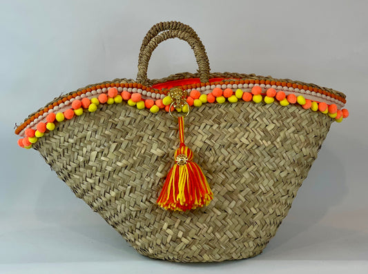 Sicilian basket with yellow raffia flower