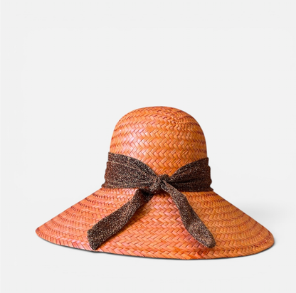 Fuchsia raffia hat