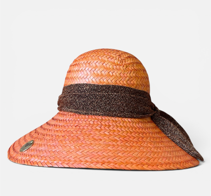 Fuchsia raffia hat