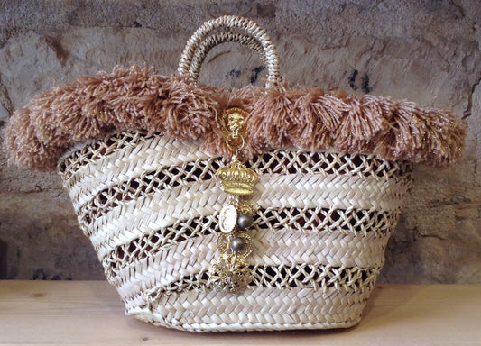 Coffa Bag con Fanciulla oro in ceramica di Caltagirone