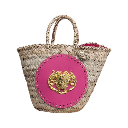 Coffa Aretusa con applicazione in ecopelle Fucsia