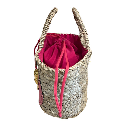 Coffa Aretusa con applicazione in ecopelle Fucsia