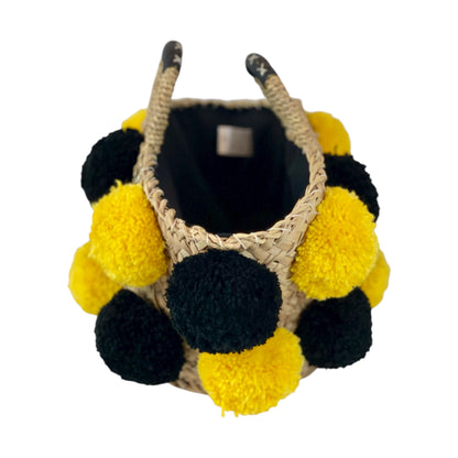 Coffa con pon pon handmade gialli e neri