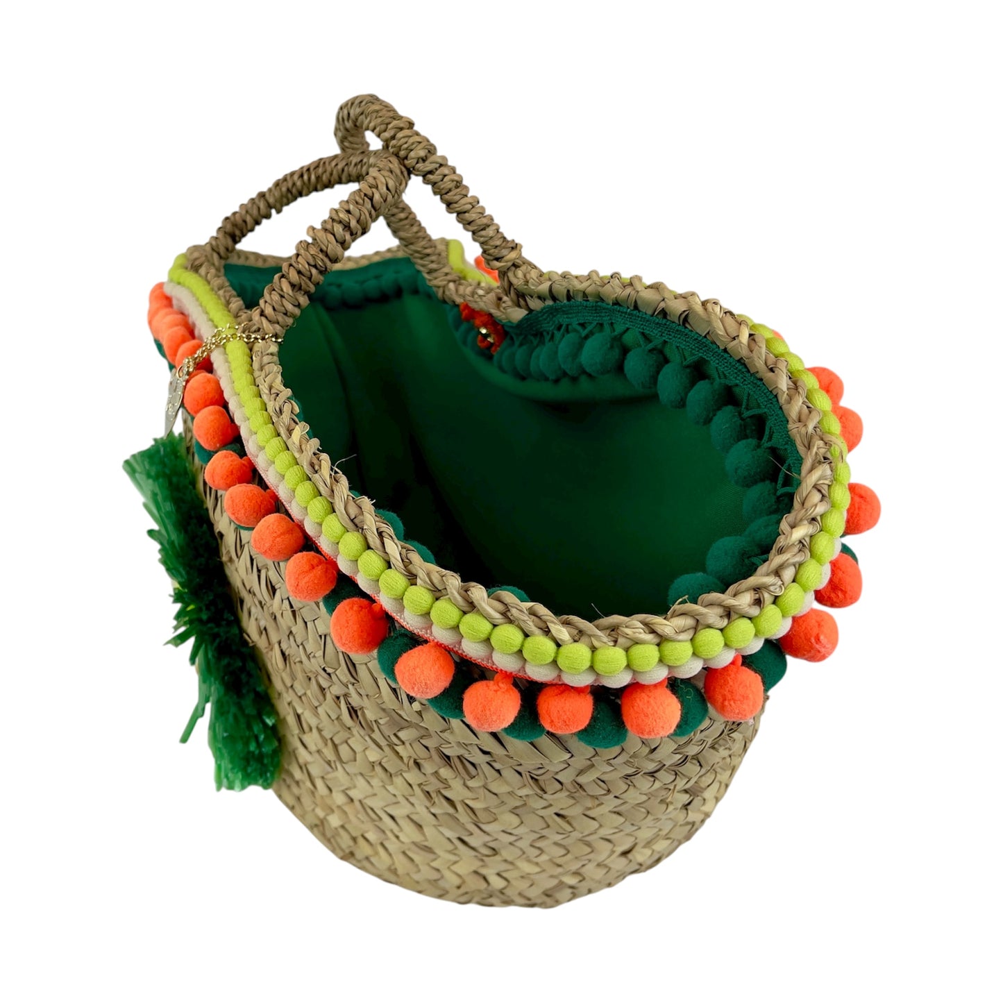 Coffa siciliana con fiore verde in rafia