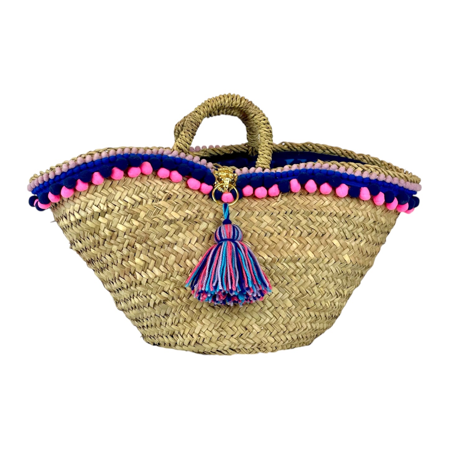 Coffa siciliana con fiore turchese in rafia