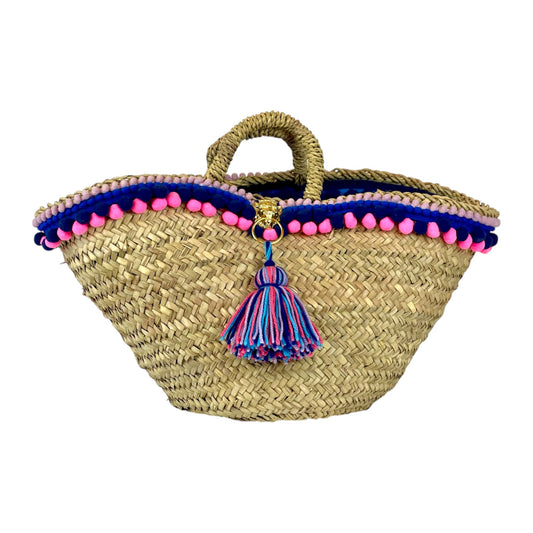 Coffa siciliana con fiore turchese in rafia