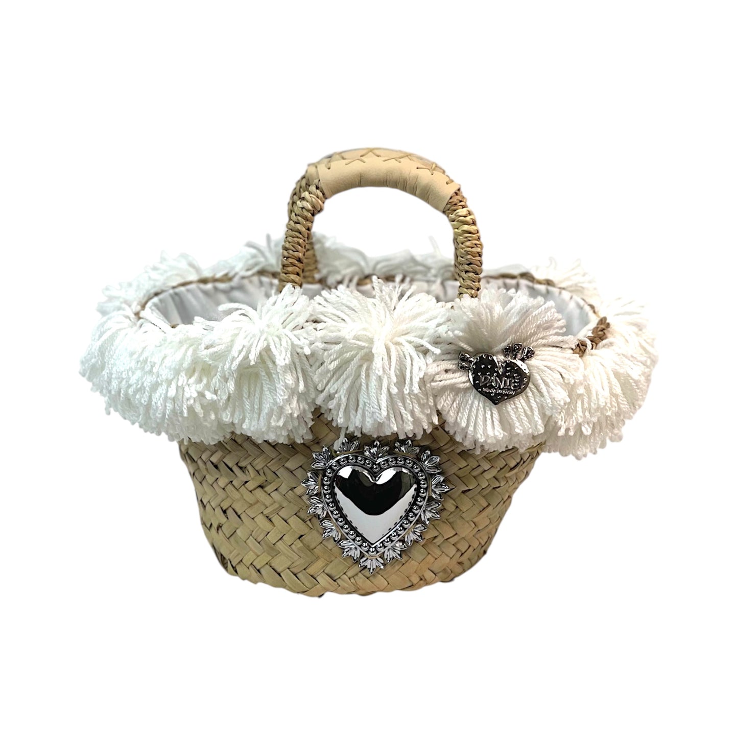 Coffa con ex voto argento e passamaneria bianca