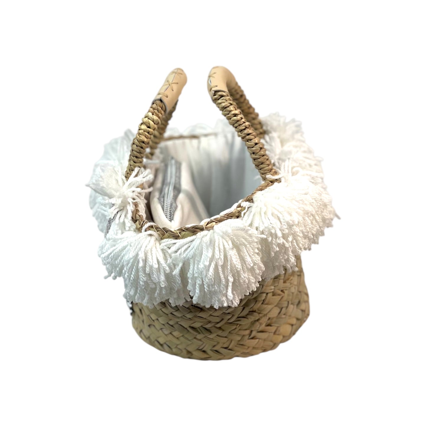 Coffa con ex voto argento e passamaneria bianca