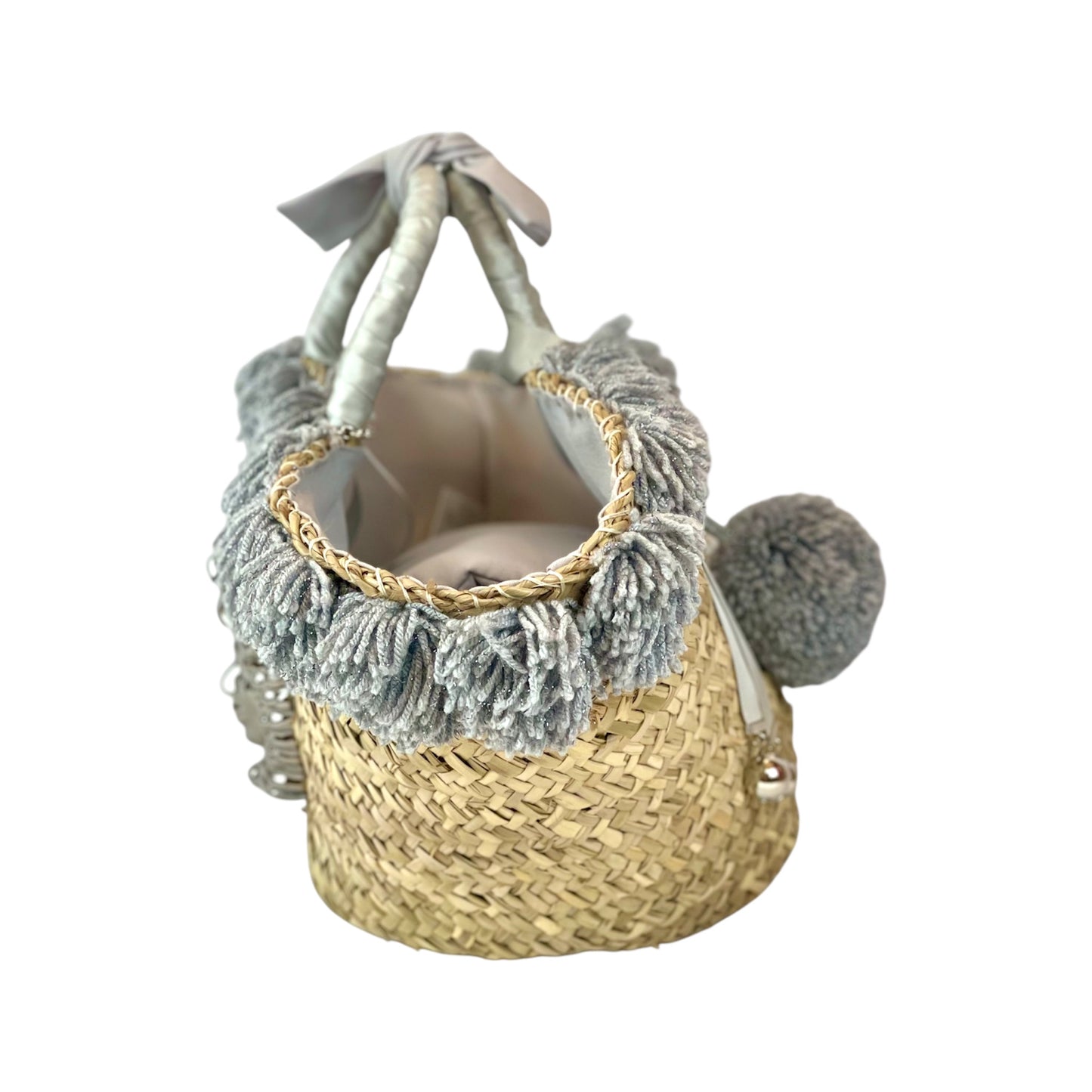 Coffa con ceramica Fanciulla e pon pon argento