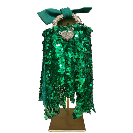 Mini coffa con paillettes verde