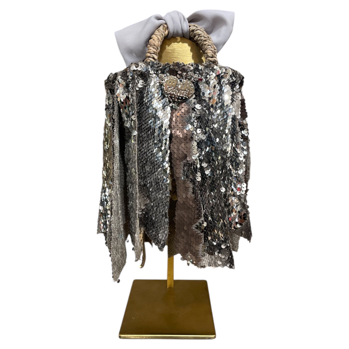 Mini coffa con paillettes argento