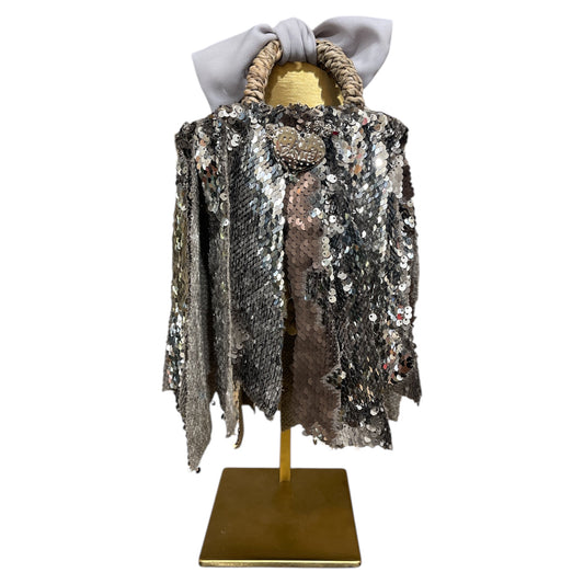 Mini coffa con paillettes argento