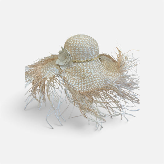 Cappello in paglia Fiore bianco