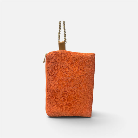 Pochette in pizzo arancione