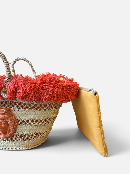 Coffa Bag con Fanciulla in ceramica di Caltagirone