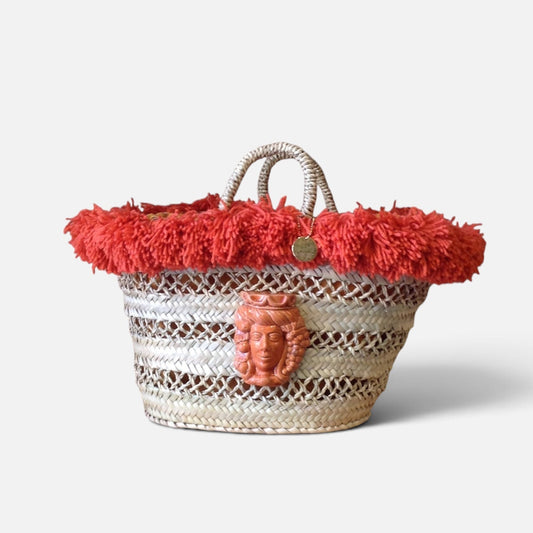 Coffa Bag con Fanciulla in ceramica di Caltagirone