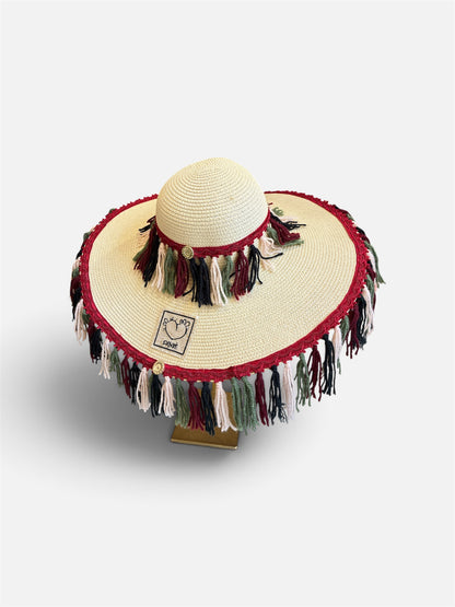 Cappello frangia lana