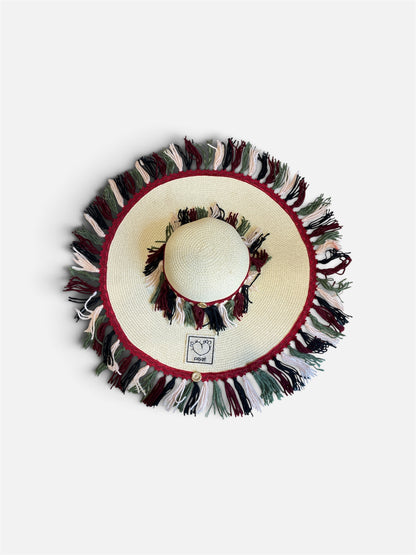 Cappello frangia lana