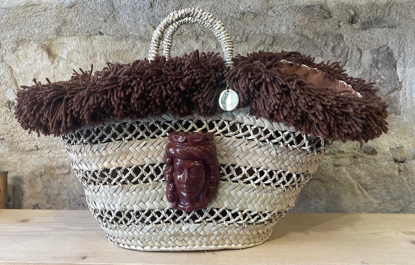 Coffa Bag new con Fanciulla in ceramica di Caltagirone