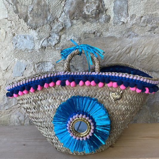 Coffa siciliana Rafia azzurro