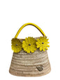 Borsa in palma con margherite gialle
