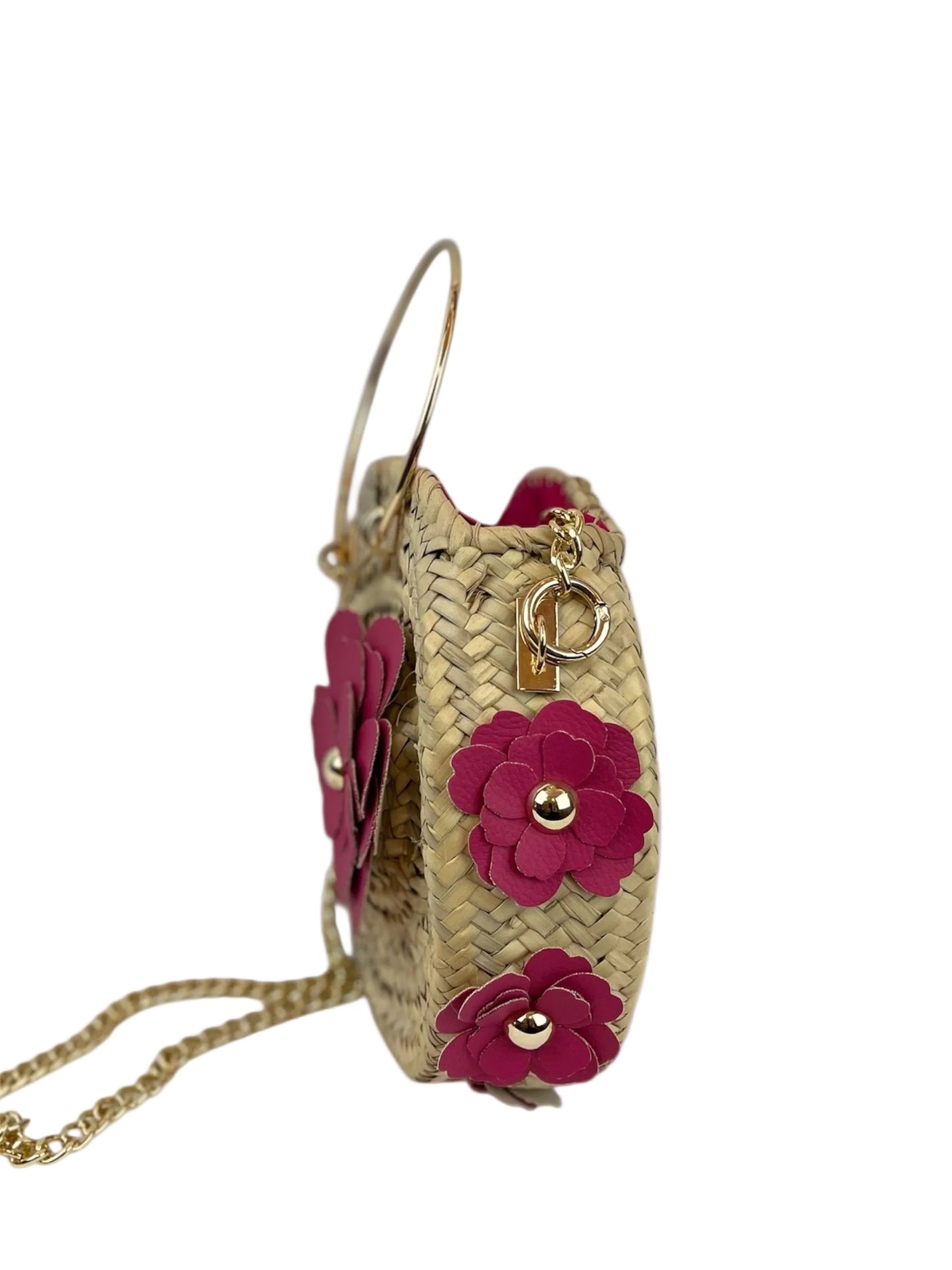 Camelia tonda bag con fiori