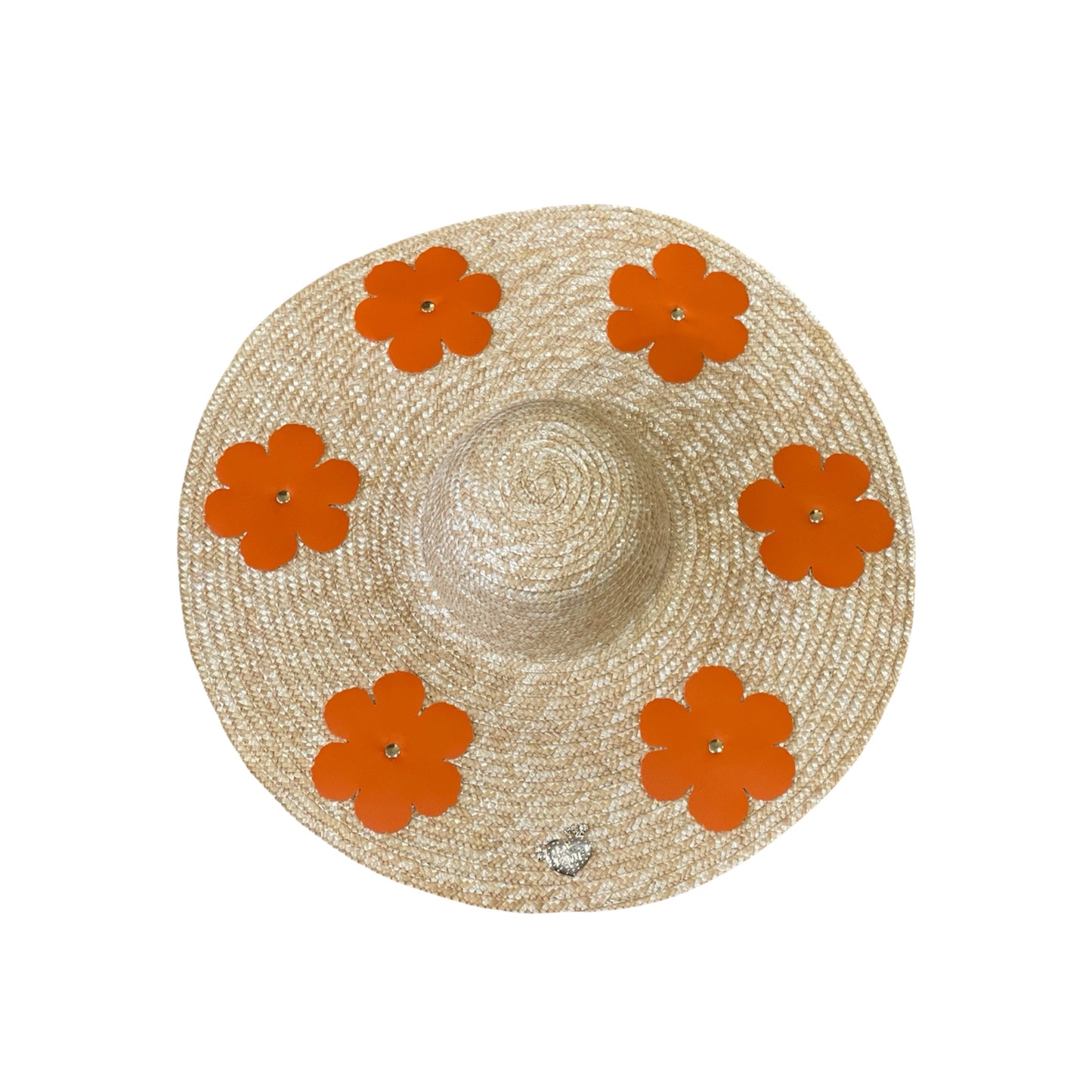 Cappello flowers arancione